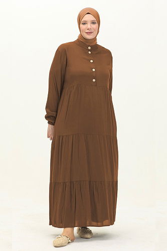 moda selvim Dress 5001ERK1158 Tan - Thumbnail