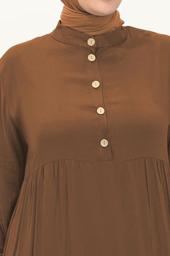 moda selvim الفستان عسلي 5001ERK1158 - Thumbnail