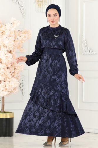 H.B.S. - Dress 5001HBS856 Navy Blue