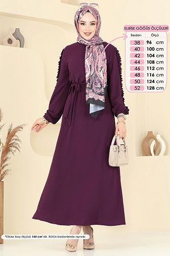 moda selvim Dress 5001MDA386 Damson - Thumbnail