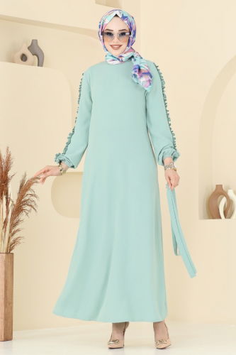 moda selvim Dress 5001MDA386 Light Mint - Thumbnail