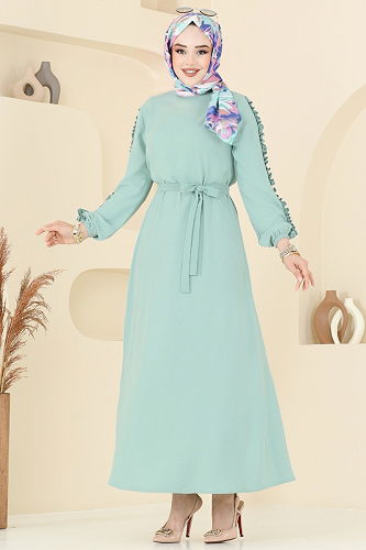 moda selvim Dress 5001MDA386 Light Mint - Thumbnail