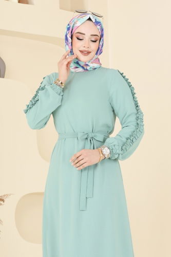 moda selvim Dress 5001MDA386 Light Mint - Thumbnail