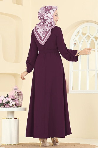 moda selvim Dress 5002BM387 Light Damson - Thumbnail