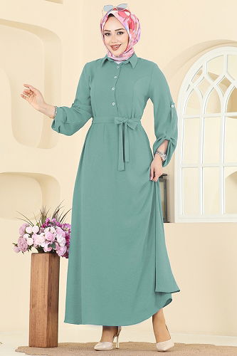 moda selvim Dress 5002BM387 Mint - Thumbnail