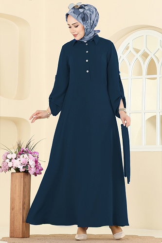 moda selvim الفستان بترولي 5002BM387 - Thumbnail