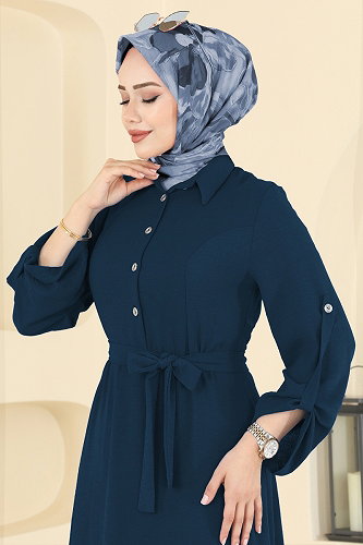 moda selvim الفستان بترولي 5002BM387 - Thumbnail