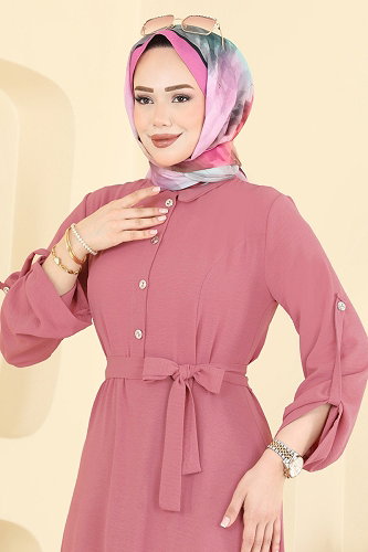 moda selvim Dress 5002BM387 Rose Dried - Thumbnail