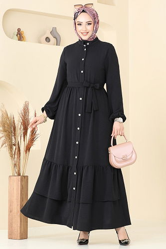 moda selvim Dress 5002MDA386 Black - Thumbnail