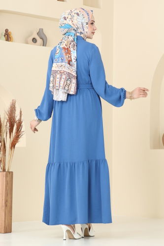 moda selvim Dress 5002MDA386 Indigo - Thumbnail