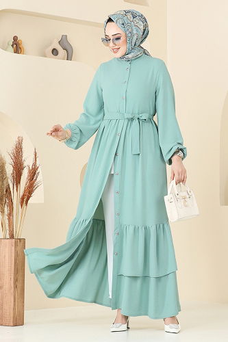 moda selvim Dress 5002MDA386 Light Mint - Thumbnail