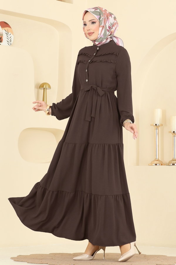 Modaselvim Dress Dress 5003BM387 Bitter Brown