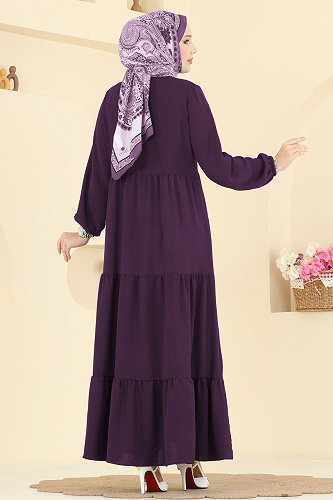 moda selvim Dress 5003BM387 Light Damson - Thumbnail