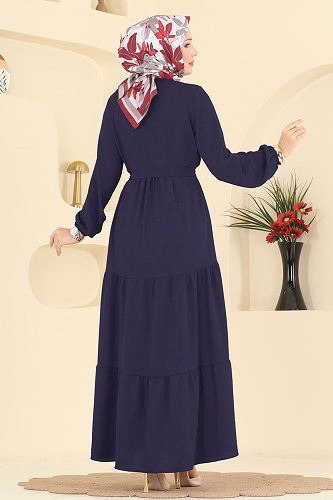 moda selvim الفستان كحلي 5003BM387 - Thumbnail