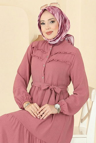 moda selvim Dress 5003BM387 Rose Dried - Thumbnail