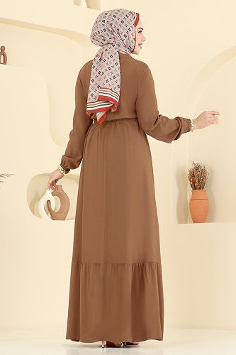 moda selvim Dress 5003ERK1158 Tan - Thumbnail