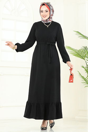 moda selvim Dress 5003MDA386 Black - Thumbnail