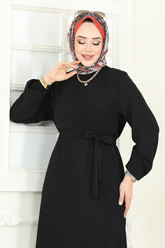 moda selvim Dress 5003MDA386 Black - Thumbnail