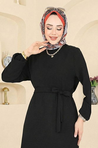 moda selvim Dress 5003MDA386 Black - Thumbnail