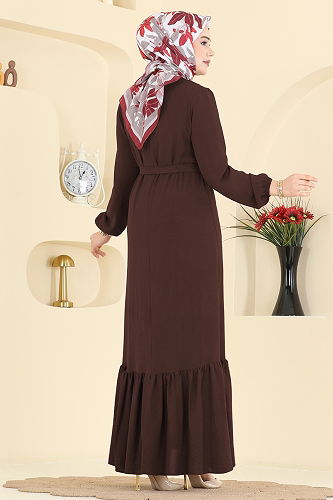 moda selvim Dress 5003MDA386 Brown - Thumbnail