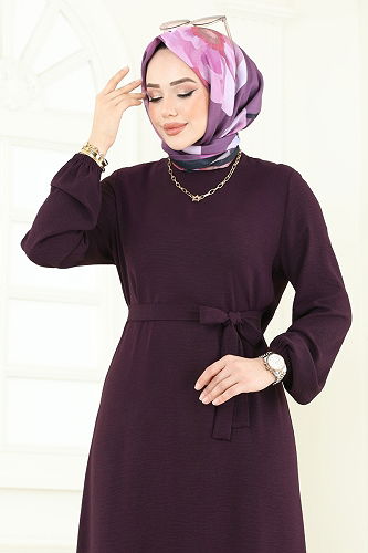moda selvim Dress 5003MDA386 Damson - Thumbnail