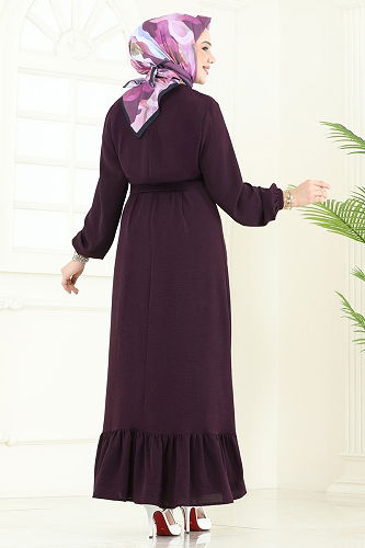 moda selvim Dress 5003MDA386 Damson - Thumbnail
