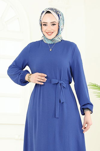 moda selvim الفستان ازرق 5003MDA386 - Thumbnail