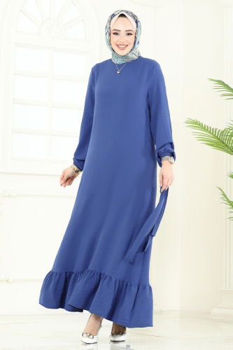 moda selvim الفستان ازرق 5003MDA386 - Thumbnail