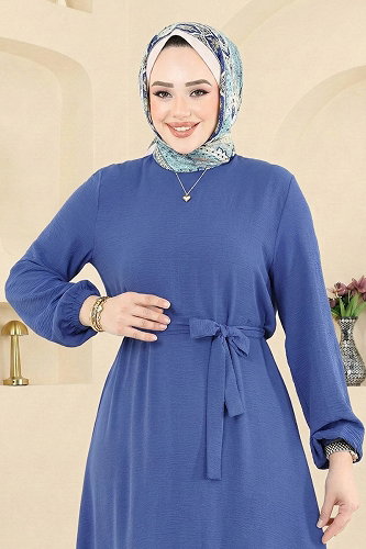 moda selvim الفستان ازرق 5003MDA386 - Thumbnail