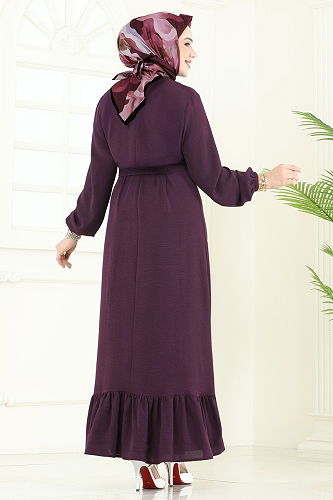 moda selvim Dress 5003MDA386 Light Damson - Thumbnail