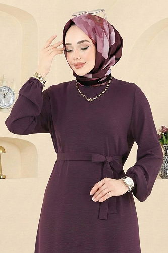 moda selvim الفستان توتي فاتح 5003MDA386 - Thumbnail