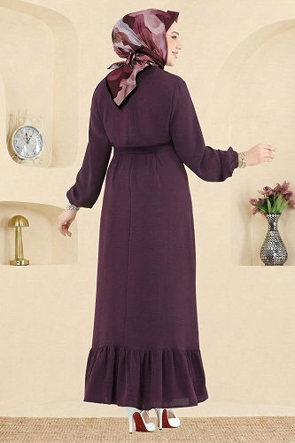 moda selvim الفستان توتي فاتح 5003MDA386 - Thumbnail