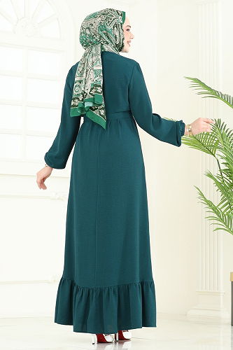 moda selvim Dress 5003MDA386 Light Petroleum - Thumbnail