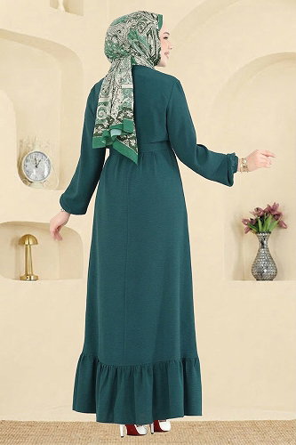 moda selvim Dress 5003MDA386 Light Petroleum - Thumbnail