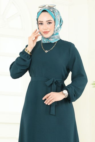 moda selvim Dress 5003MDA386 Petroleum - Thumbnail