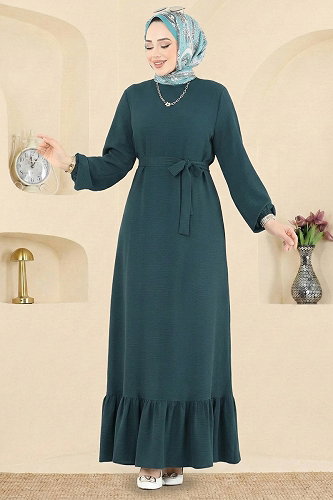 moda selvim الفستان بترولي 5003MDA386 - Thumbnail