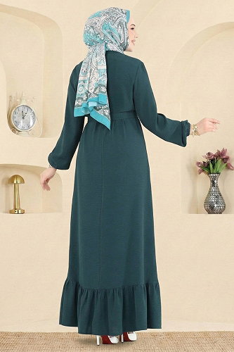 moda selvim الفستان بترولي 5003MDA386 - Thumbnail