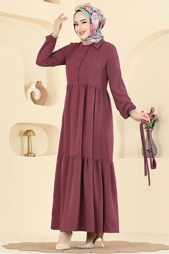 moda selvim Dress 5004BM387 Dark Rose Dusky - Thumbnail