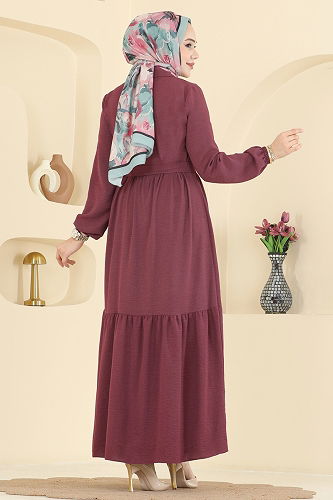 moda selvim Dress 5004BM387 Dark Rose Dusky - Thumbnail