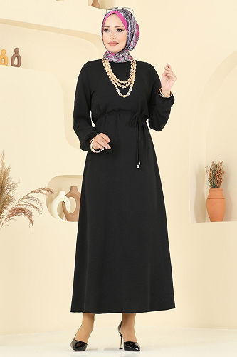 moda selvim Dress 5004MDA386 Black - Thumbnail