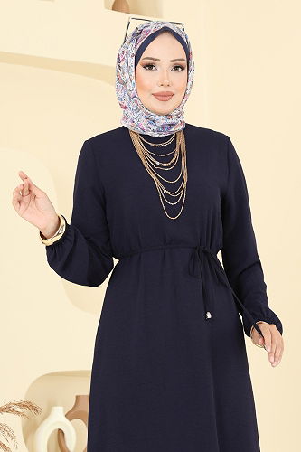 moda selvim الفستان كحلي 5004MDA386 - Thumbnail