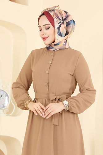 moda selvim الفستان لاتيه 5005BM387 - Thumbnail