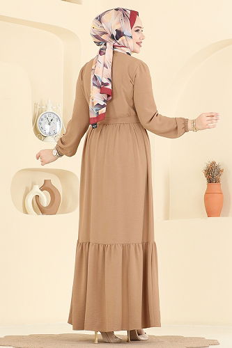 moda selvim الفستان لاتيه 5005BM387 - Thumbnail