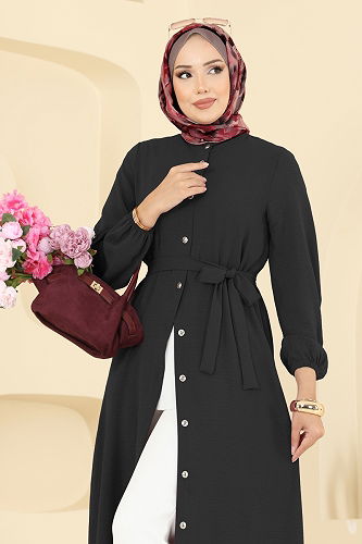 moda selvim Dress 5005MDA386 Black - Thumbnail