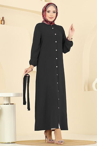 moda selvim Dress 5005MDA386 Black - Thumbnail