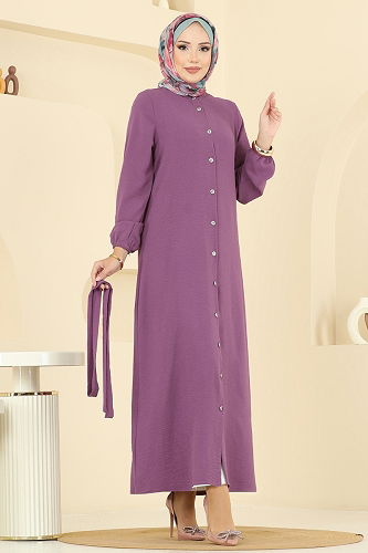 moda selvim Dress 5005MDA386 Lilac - Thumbnail
