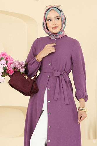 moda selvim الفستان ليلكي 5005MDA386 - Thumbnail