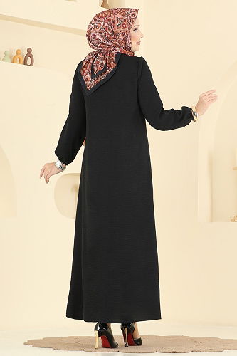 moda selvim Dress 5006BM387 Black - Thumbnail