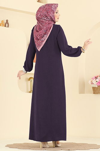 moda selvim الفستان أرجواني 5006BM387 - Thumbnail