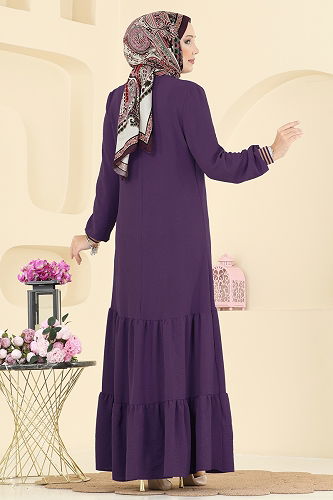 moda selvim Dress 5006MDA386 Damson - Thumbnail